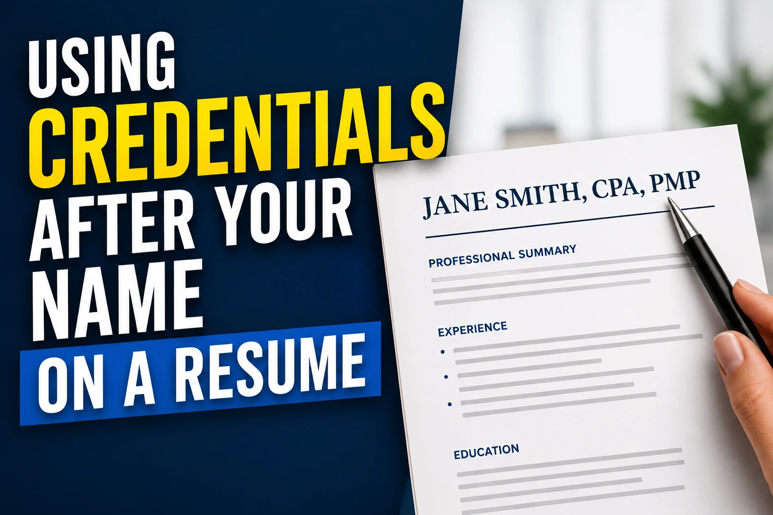 Do You Put Credentials After Your Name on a Resume