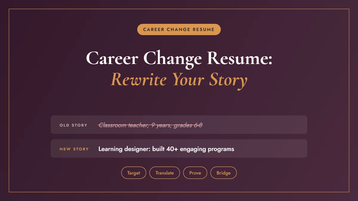 Career change resume before and after examples for a new industry