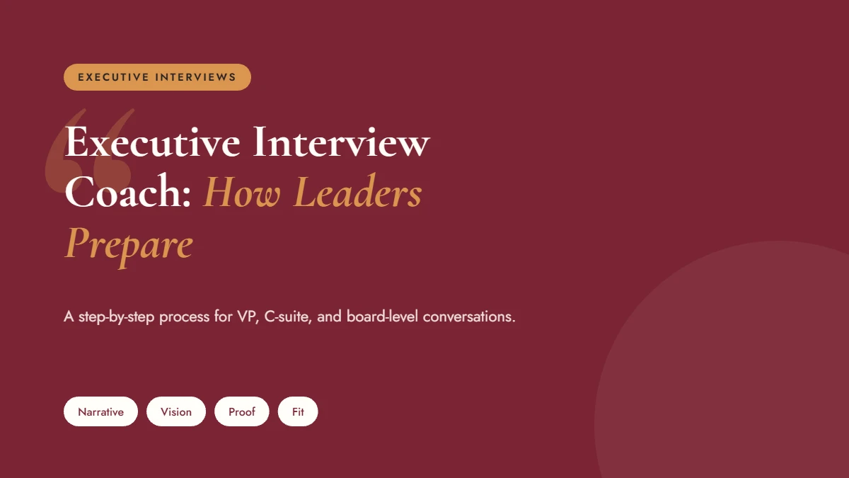 Executive interview coach guide to preparing for senior leadership interviews