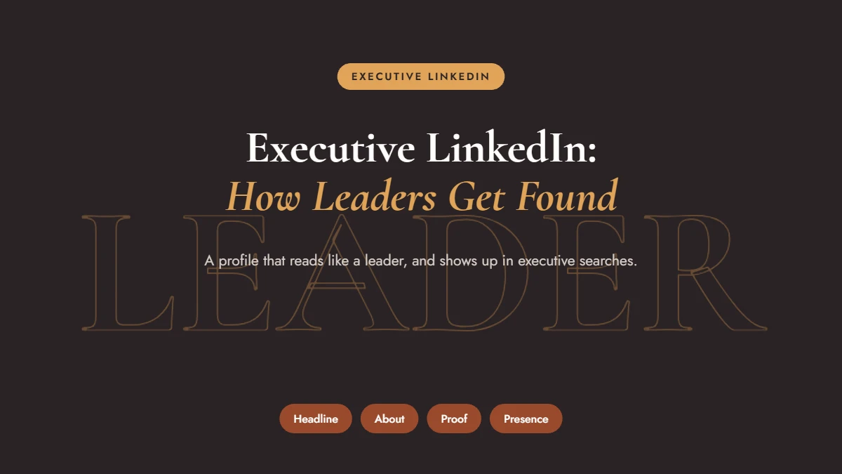 Executive LinkedIn profile writer guide for senior leaders