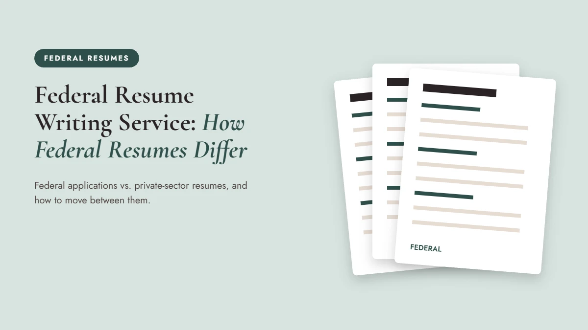 Federal resume writing service guide comparing federal and private sector resumes