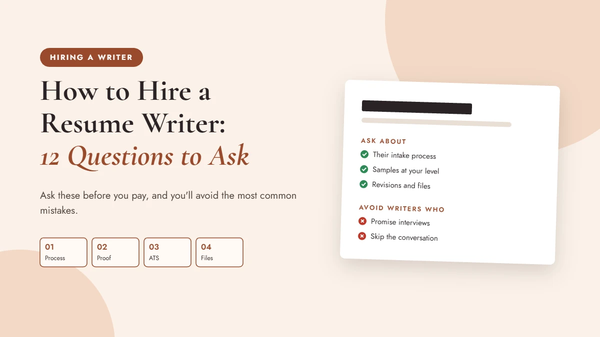 How to hire a resume writer with 12 questions to ask before you pay
