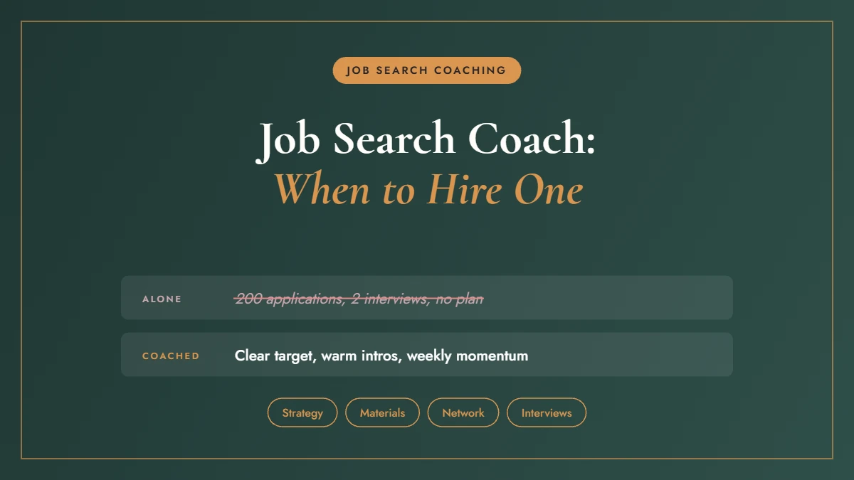 Job search coach guide comparing a job search with and without coaching