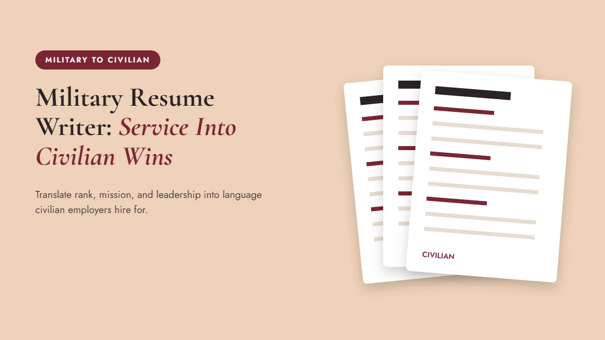 Military resume writer guide to translating military experience for civilian jobs