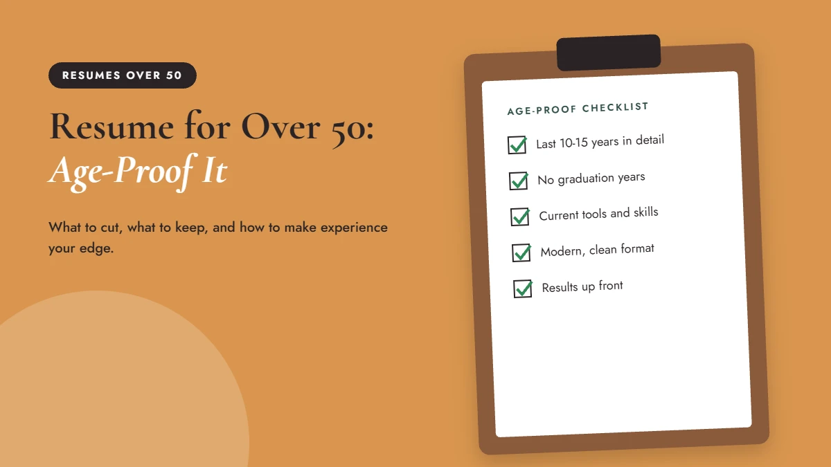 Resume for over 50 guide to age-proofing your resume