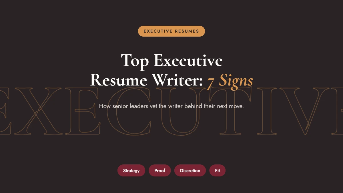 Top executive resume writer checklist with seven signs to look for